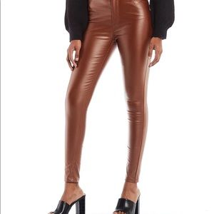 GB brown leather pants